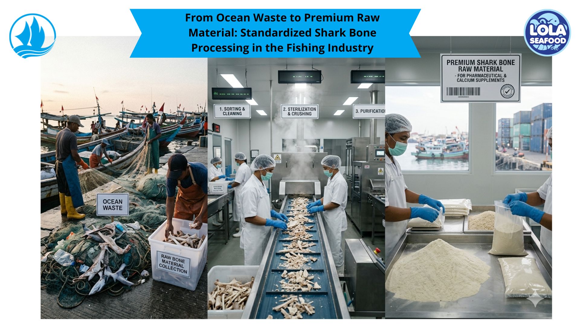 From Ocean Waste to Premium Raw Material: Standardized Shark Bone Processing in the Fishing Industry